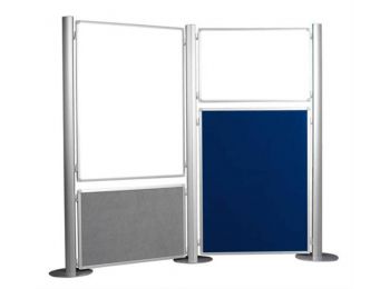 Display panel, 90x120 cm, kétoldalas, textil, szürke/kék 
