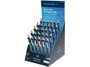 Golyóstoll display, 0,7 mm, nyomógombos, SCHNEIDER Slider 