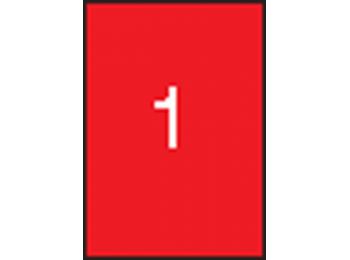 Etikett, 210x297 mm, színes, APLI, piros, 100 etikett/csoma