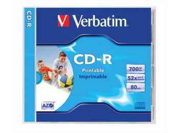 CD-R lemez, nyomtatható, matt, ID, AZO, 700MB, 52x, normál