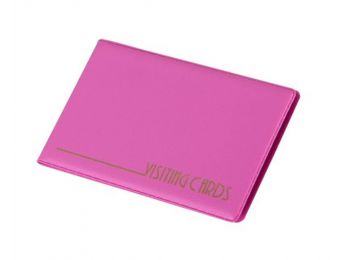 Névjegytartó, 24 db-os, PANTAPLAST, pasztell rózsaszín (
