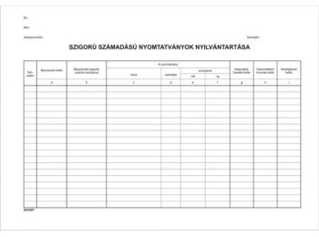 Nyomtatvány, szigorú számadású nyomtatványok nyilvánt