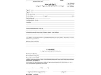 Nyomtatvány, jegyzőkönyv a fogyasztó minőségi kifogás