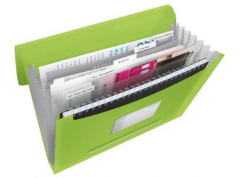 Harmonikamappa, A4, PP, 6 rekeszes, ESSELTE Vivida, zöld (E