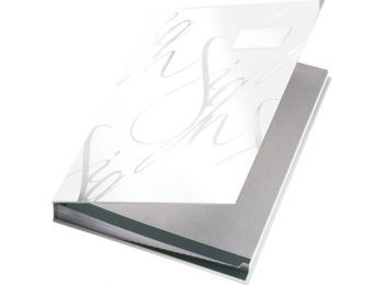 Aláírókönyv, A4, 18 részes, karton, LEITZ Design, fehé