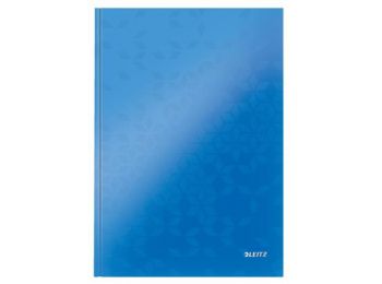 Beíró, A4, vonalas, 80 lap, keményfedeles, LEITZ Wow, kék (E46251036)