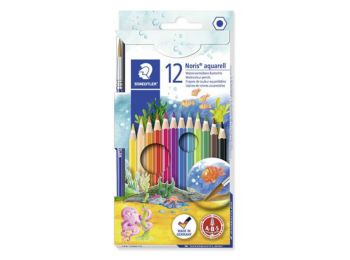 Akvarell ceruza készlet, ecsettel, STAEDTLER Noris Club, 12 különböző szín (TS14410NC12)