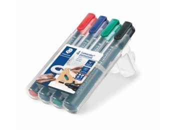 Alkoholos marker készlet, 2 mm, kúpos, STAEDTLER Lumocolor 352, 4 különböző szín (TS352WP4)