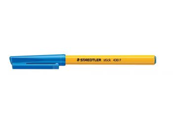 Golyóstoll, 0,3 mm, kupakos, STAEDTLER Stick 430 F, kék (T
