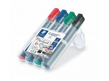 Flipchart marker készlet, 2-5 mm, vágott, STAEDTLER Lumocolor 356 B, 4 különböző szín (TS356BWP4)