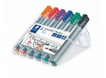 Flipchart marker készlet, 2 mm, kúpos, STAEDTLER Lumocolor
