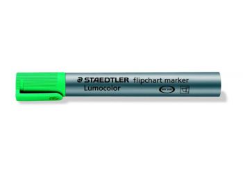 Flipchart marker, 2,5 mm, vágott, STAEDTLER Lumocolor 356 B, zöld (TS356B5)