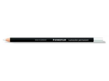 Színes ceruza, henger alakú, mindenre író, vízálló (glasochrom) STAEDTLER Lumocolor, fehér (TS108200)