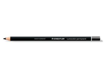 Színes ceruza, henger alakú, mindenre író, vízálló (glasochrom) STAEDTLER Lumocolor, fekete (TS108209)