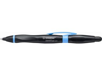 Golyóstoll, 0,5 mm, nyomógombos, fekete-kék tolltest, jobbkezes, STABILO Smartball 2.0, kék (TST1852241)