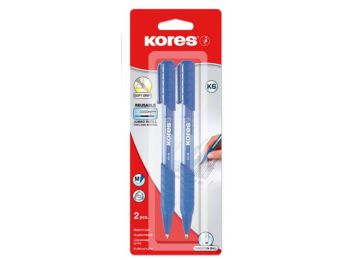 Golyóstoll, 0,7 mm, nyomógombos, KORES K6-M, kék (IK37612