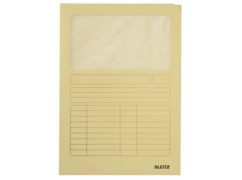 Mappa, ablakos, karton, A4, LEITZ, sárga (E39500315)