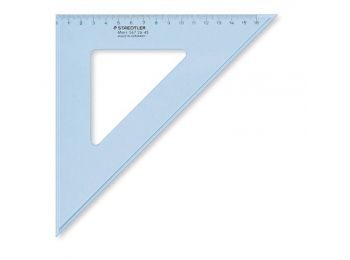 Háromszög vonalzó, műanyag, 45°, 25 cm, STAEDTLER Mars, átlátszó kék (TS5672645)