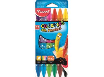 Olajpasztell kréta, MAPED Color`Peps, 12 különböző szí