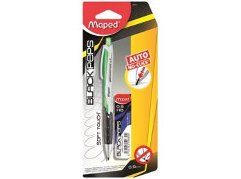 Nyomósirón, 0,5 mm, ajándék grafitbéllel, MAPED Black`P