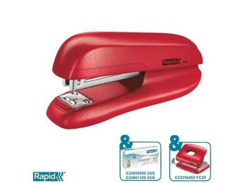 Tűzőgép, 24/6, 26/6, 20 lap, RAPID F6, piros (E5000270)