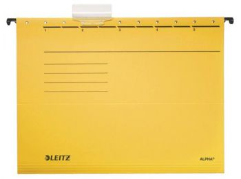 Függőmappa, karton, A4, LEITZ Alpha Standard, sárga (E198