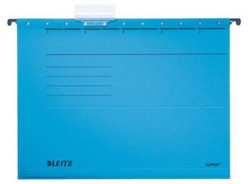 Függőmappa, karton, A4, LEITZ Alpha Standard, kék (E19850
