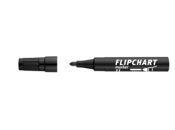 Flipchart marker, 1-3 mm, kúpos, ICO Artip 11, fekete (TICA