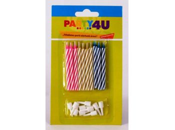 Gyertya, születésnapi, 10+10 db tartó (PTF62010)