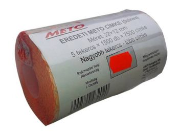 Árazógépszalag, 22x12 mm, METO, piros (ISM22P)