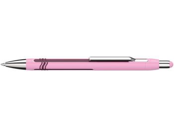 Golyóstoll, 0,7mm, nyomógombos, rózsaszín-bordó színű tolltest, SCHNEIDER, Epsilon kék (TSCEPSPN)