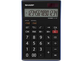 Számológép, asztali, 14 számjegy, SHARP EL-145TBL (SH145