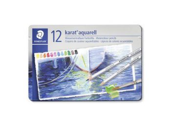 Akvarell ceruza készlet, fém doboz, STAEDTLER Karat, 12 k