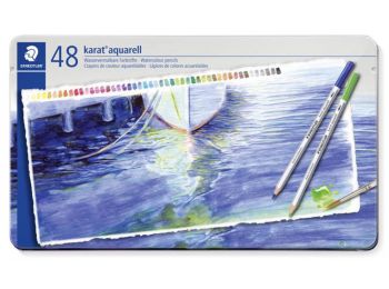 Akvarell ceruza készlet, fém doboz, STAEDTLER Karat, 48 k