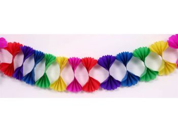 Girland, papír, 400x14 cm, legyező formájú (PT10066)
