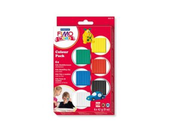 Gyurma készlet, 6x42 g, égethető, FIMO Kids Color Pack, 6 alapszín (FM803201)
