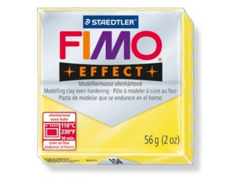 Gyurma, 57 g, égethető, FIMO Effect, áttetsző sárga (FM