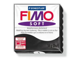 Gyurma, 57 g, égethető, FIMO Soft, fekete (FM80209)