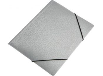 Gumis mappa, 15 mm, PP, A4, PANTA PLAST Simple metál ezüst