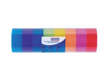 Ragasztószalag, 18 mm x 18 m, DONAU, vegyes színek (D7878)