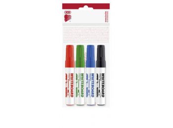 Tábla- és flipchart marker készlet, 1-3 mm, kúpos, ICO Plan, 4 különböző szín (TICPLV4)