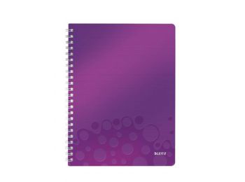 Spirálfüzet, A4, vonalas, 80 lap, LEITZ Wow, lila (E463700