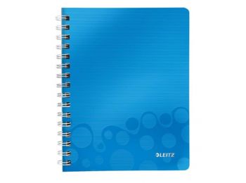 Spirálfüzet, A5, vonalas, 80 lap, LEITZ Wow, kék (E46390036)