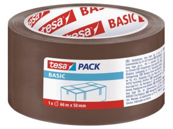 Csomagolószalag, 50 mm x 66 m, TESA Basic, barna (TESCS5857
