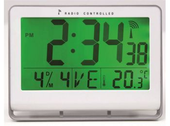 Falióra, rádióvezérlésű, LCD kijelzős, 22x20 cm, ALBA