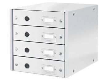 Irattároló, laminált karton,  4 fiókos, LEITZ Click&Sto