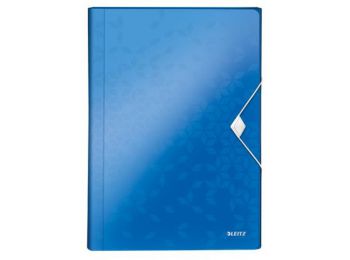 Harmonikamappa, A4, PP, 6 rekeszes, LEITZ Wow, kék (E458900