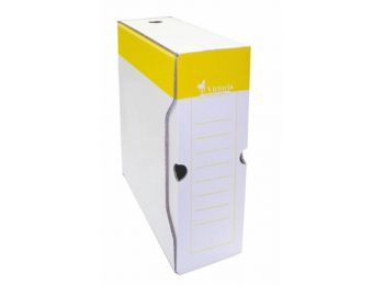 Archiválódoboz, A4, 100 mm, karton, VICTORIA, sárga-fehé