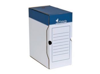 Archiválódoboz, A4, 150 mm, karton, VICTORIA, kék-fehér 