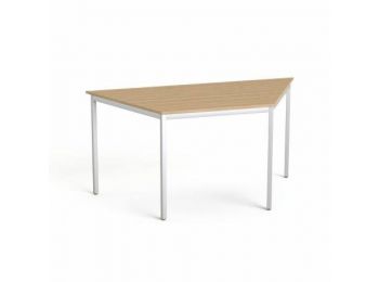 Általános asztal fémlábbal, trapéz alakú, 75x150/75 cm